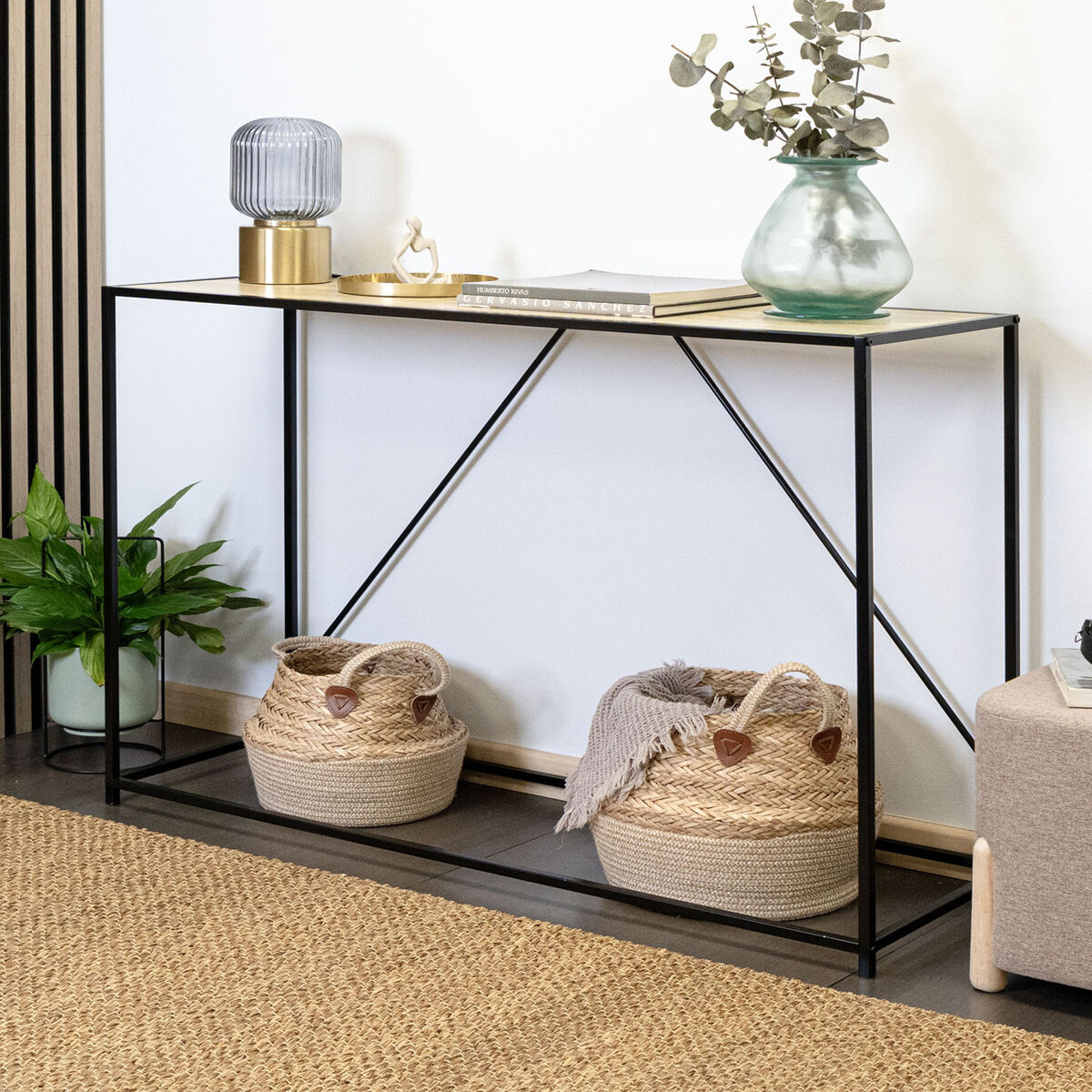 Sidobord Vinthera Moa Svart Beige 120 x 85 x 40 cm - 4