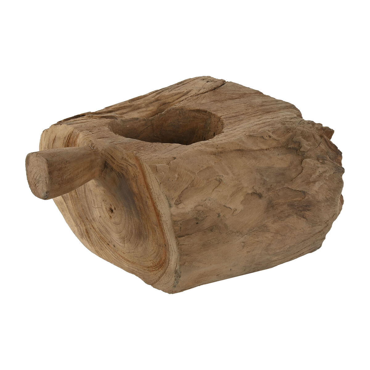 Ljusstakar Home ESPRIT Naturell Teak 30 x 25 x 15 cm