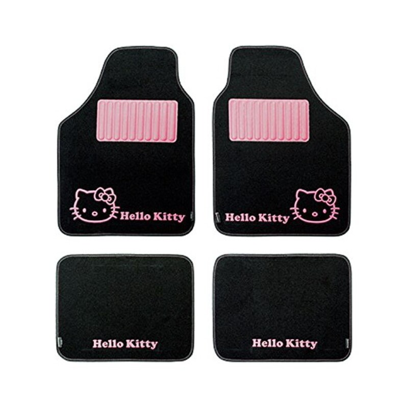 Set med bilgolvmattor Hello Kitty Svart Rosa (4 pcs) - 2