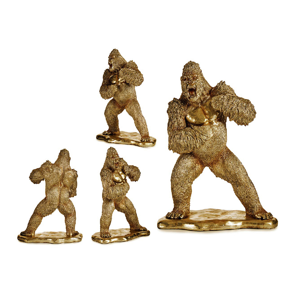 Prydnadsfigur Gift Decor Gyllene Gorilla 25 x 56 x 42 cm