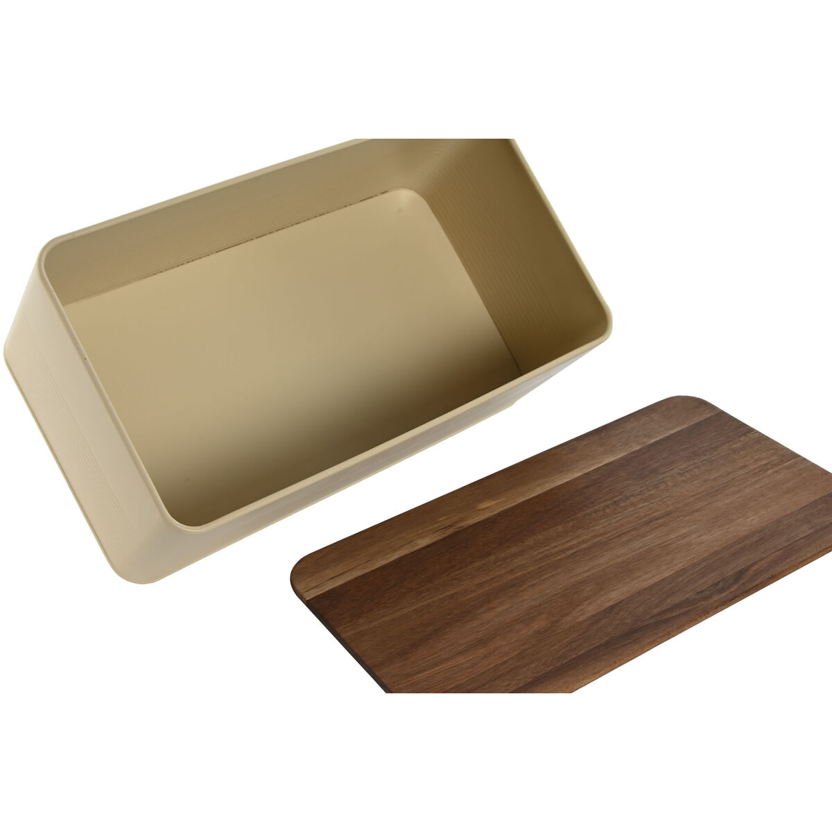 Brödkorg Home ESPRIT Beige Grå Metall Akaciaträ 33 x 18 x 12 cm (2 antal) - 4