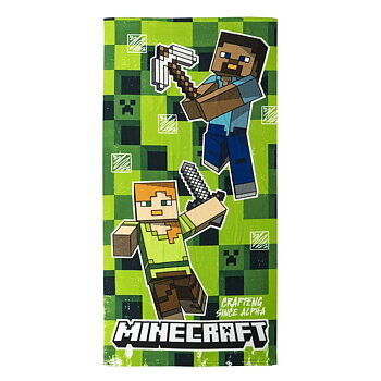 Strandbadduk Minecraft Grön 100 % polyester 70 x 140 cm