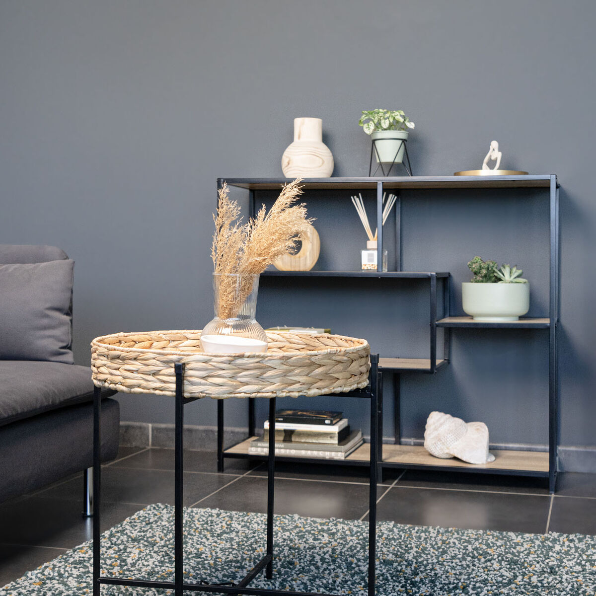 Sidobord Vinthera Moa Svart Beige 100 x 90 x 34 cm - 5