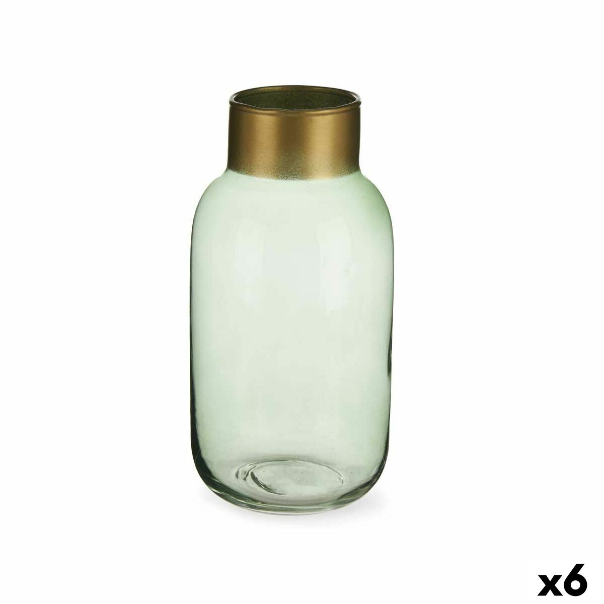 Vas Gift Decor Grön Gyllene Glas 11,5 x 24 x 11,5 cm (6 antal) - 4