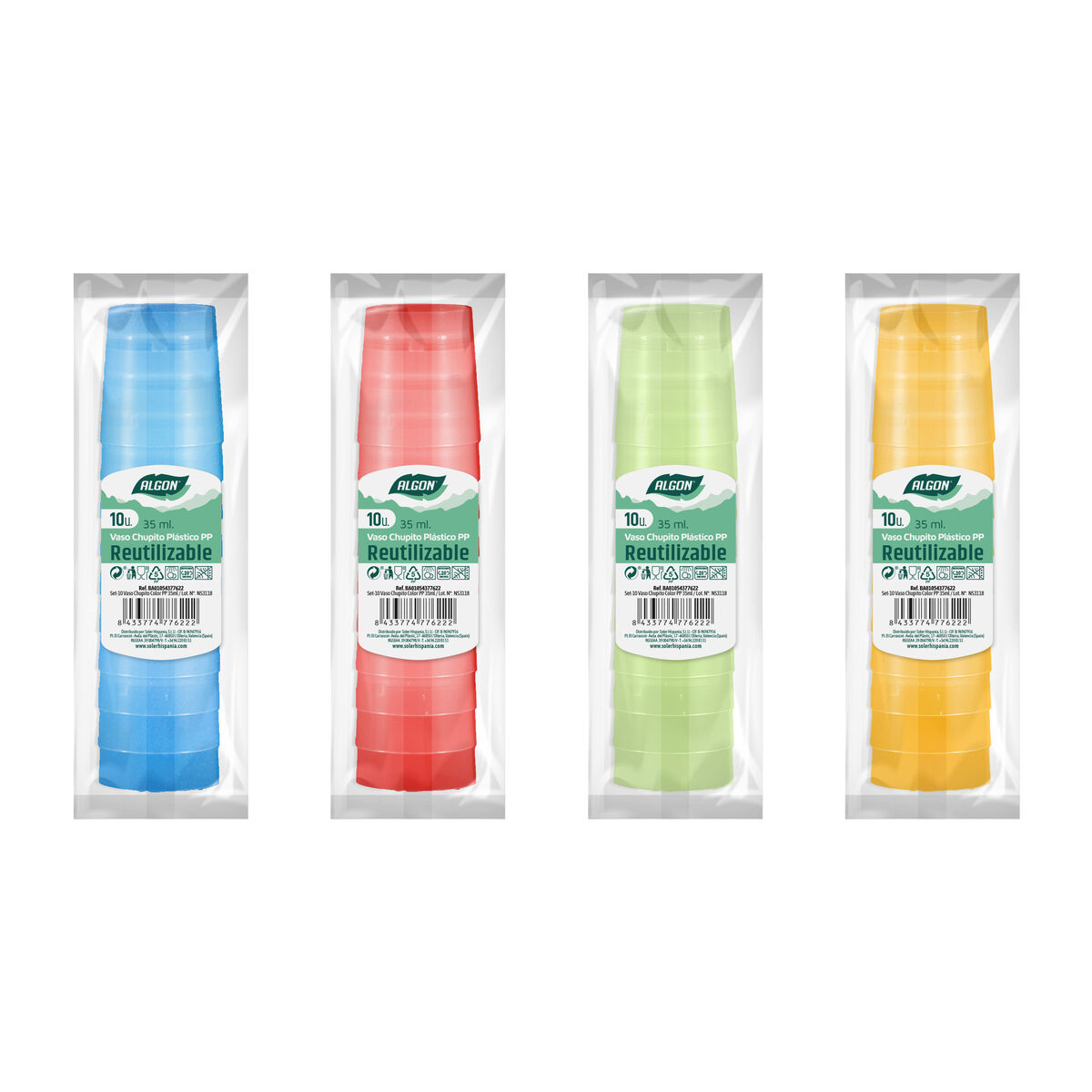 Set med snapsglas Algon Återanvändningsbar 10 Delar 35 ml (50 antal) - 2