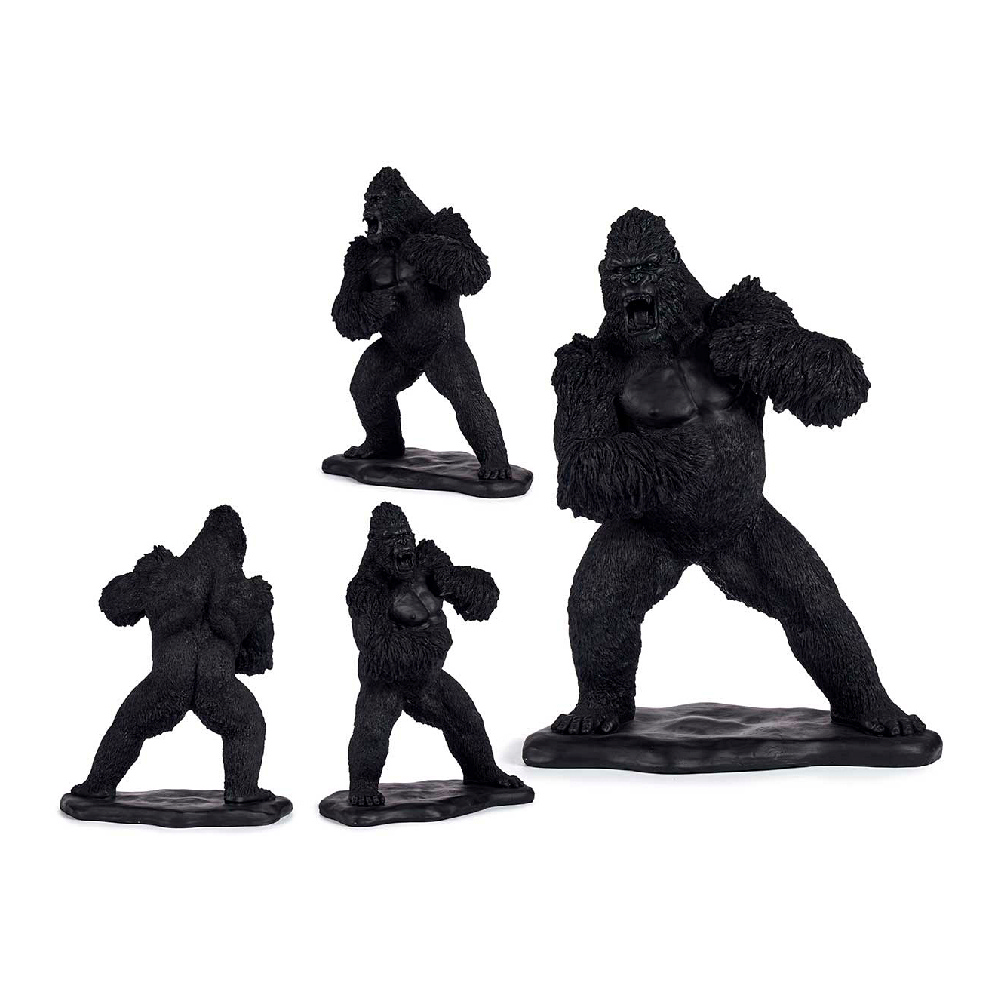 Prydnadsfigur Gift Decor Svart Gorilla 25,5 x 56,5 x 43,5 cm