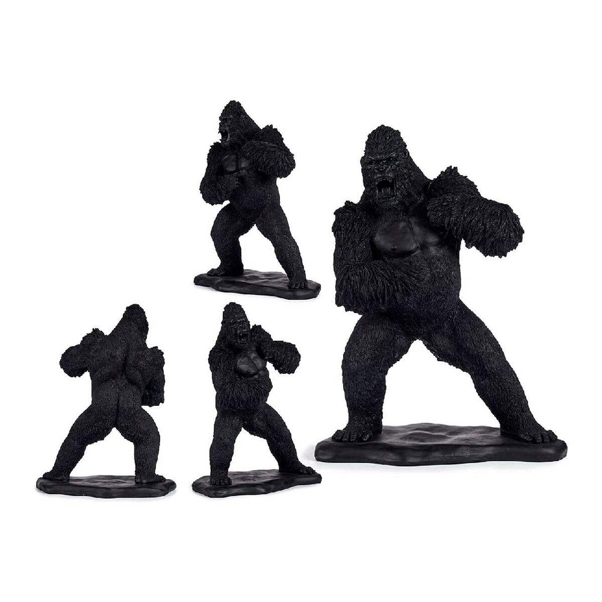 Prydnadsfigur Gift Decor Svart Gorilla 25,5 x 56,5 x 43,5 cm - 3