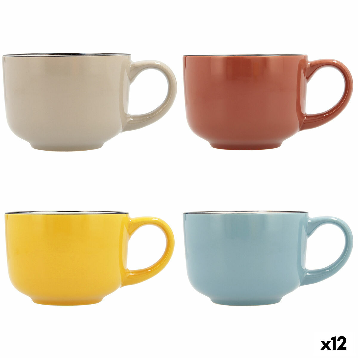 Koppar Quid Frappe Keramik Multicolour (400 ml) (12 antal) - 5