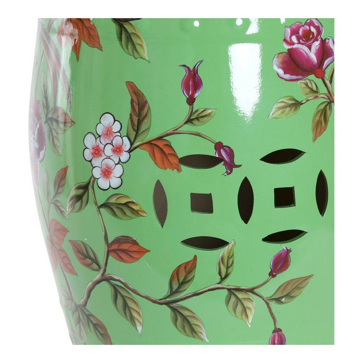 Sidobord DKD Home Decor Grön Multicolour Porslin 35 x 35 x 45 cm - 4