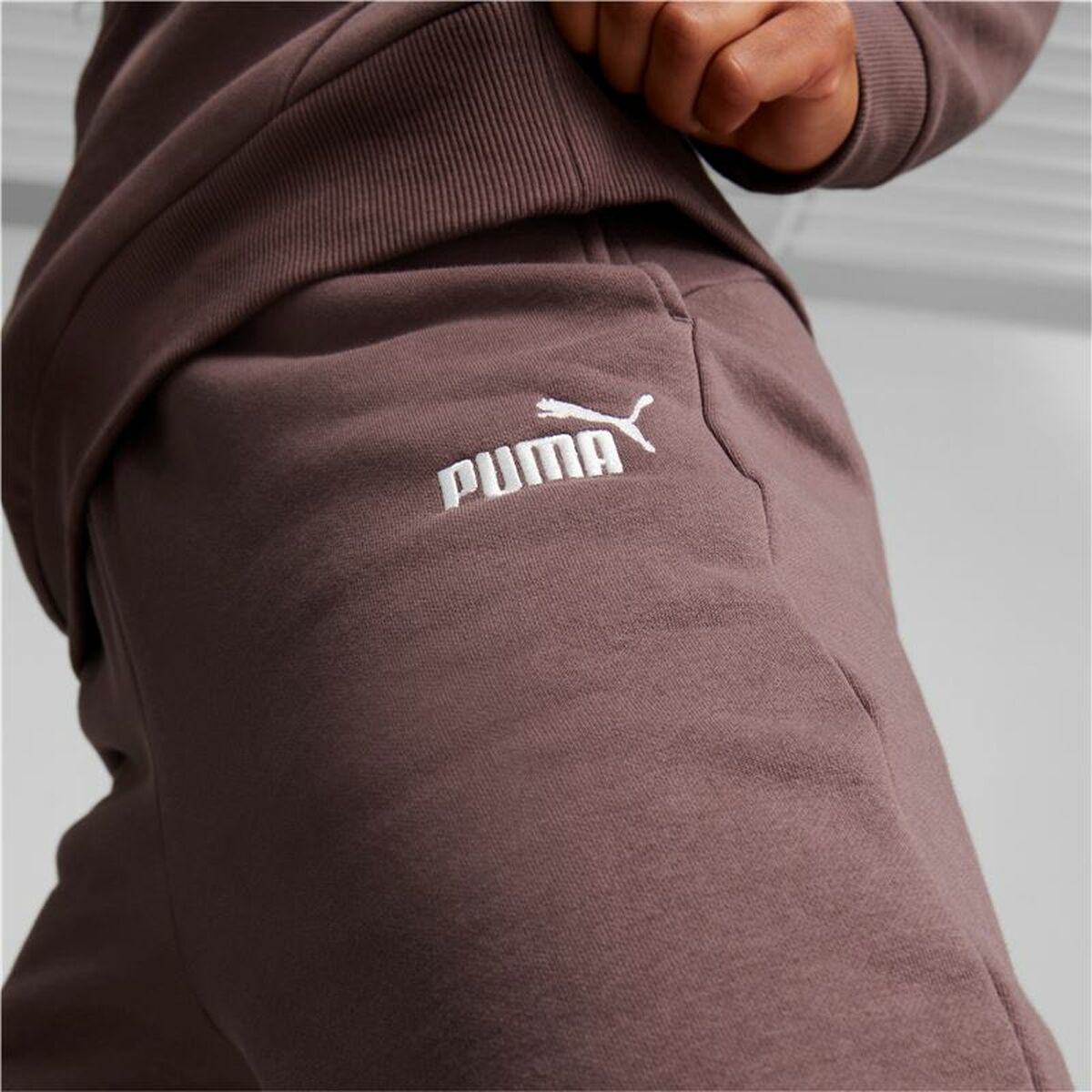 Nederdel träningsoverall för vuxna Puma Ess+ Embroidery High-Waist Brun Kvinna - 6