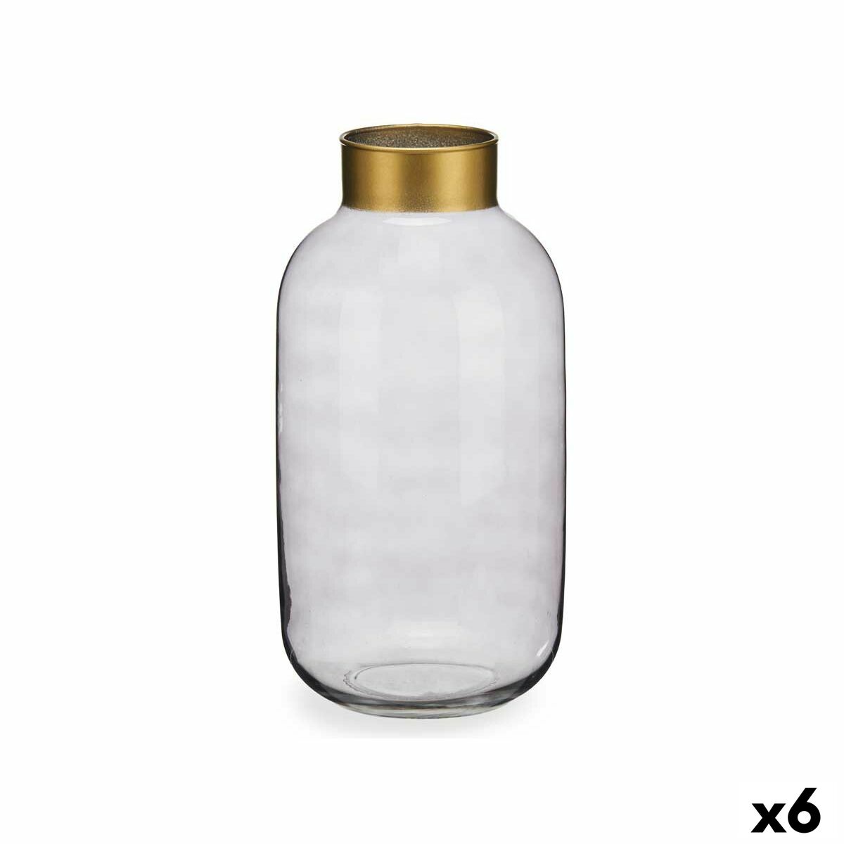 Vas Gift Decor Grå Gyllene Glas 14,5 x 29,5 x 14,5 cm (6 antal) - 4