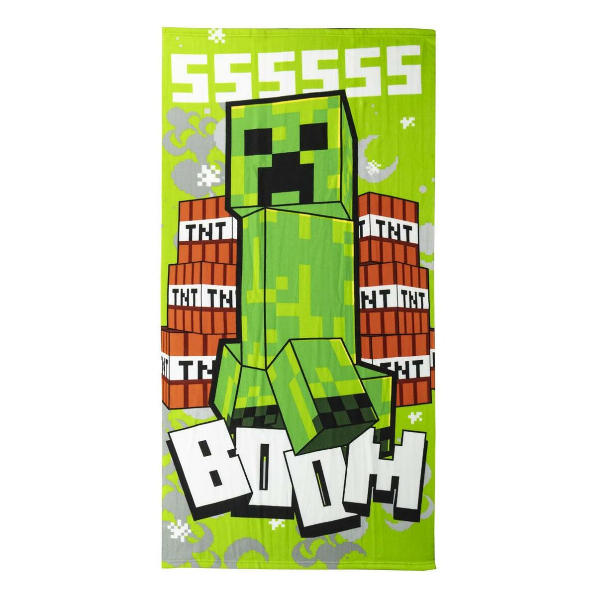 Strandbadduk Minecraft Grön 100 % polyester 70 x 140 cm