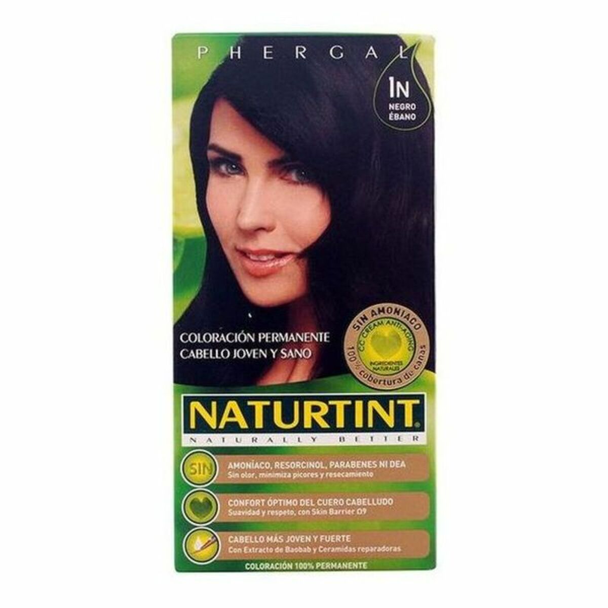 Färg utan ammoniak Naturtint Naturtint N Ebonysvart 170 ml