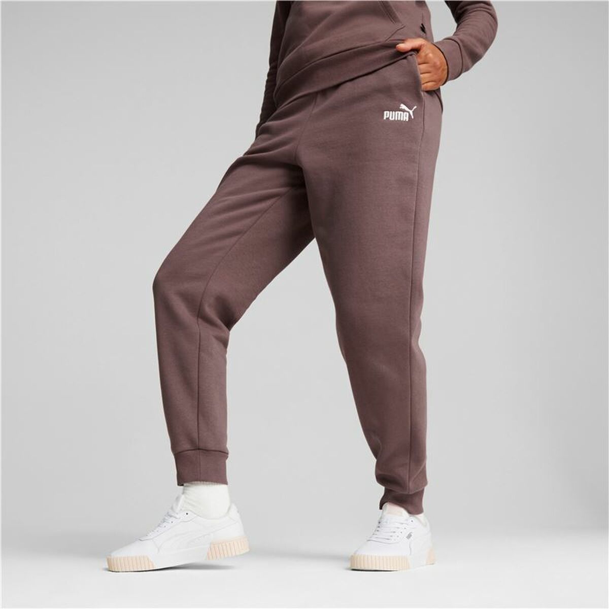 Nederdel träningsoverall för vuxna Puma Ess+ Embroidery High-Waist Brun Kvinna - 2