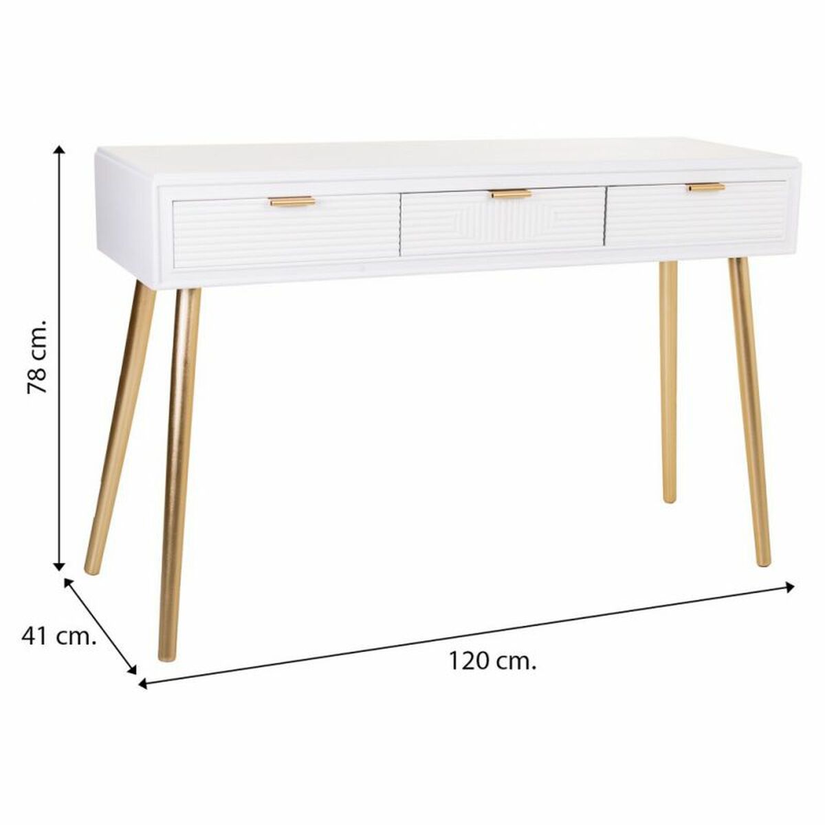 Hallmöbel med 3 lådor Alexandra House Living Gyllene 41 x 78 x 120 cm - 2