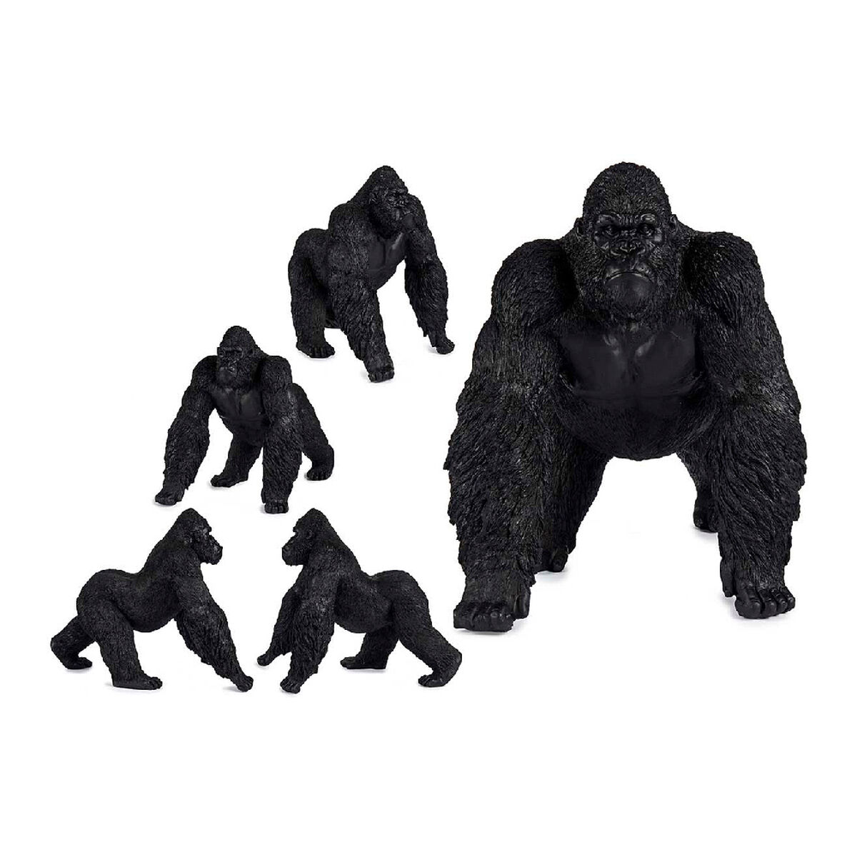 Prydnadsfigur Gift Decor Svart Gorilla 30 x 36 x 45 cm - 2