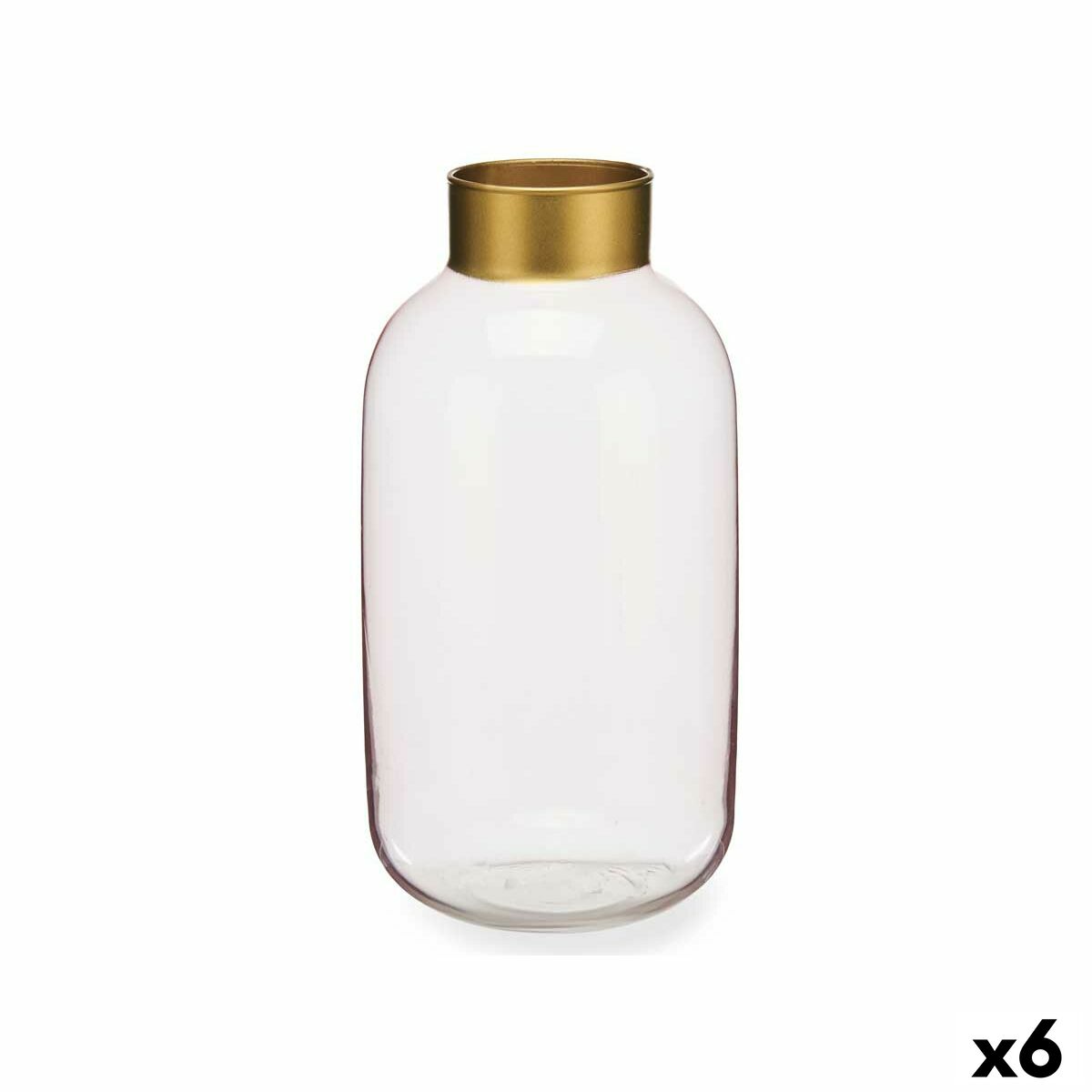 Vas Gift Decor Rosa Gyllene Glas 14,5 x 29,5 x 14,5 cm (6 antal) - 4