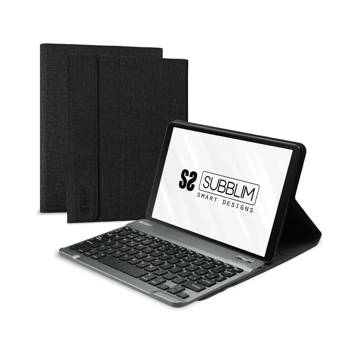 Väska till Läsplatta och Tangentbord Subblim Svart 10,5" Qwerty Spanska