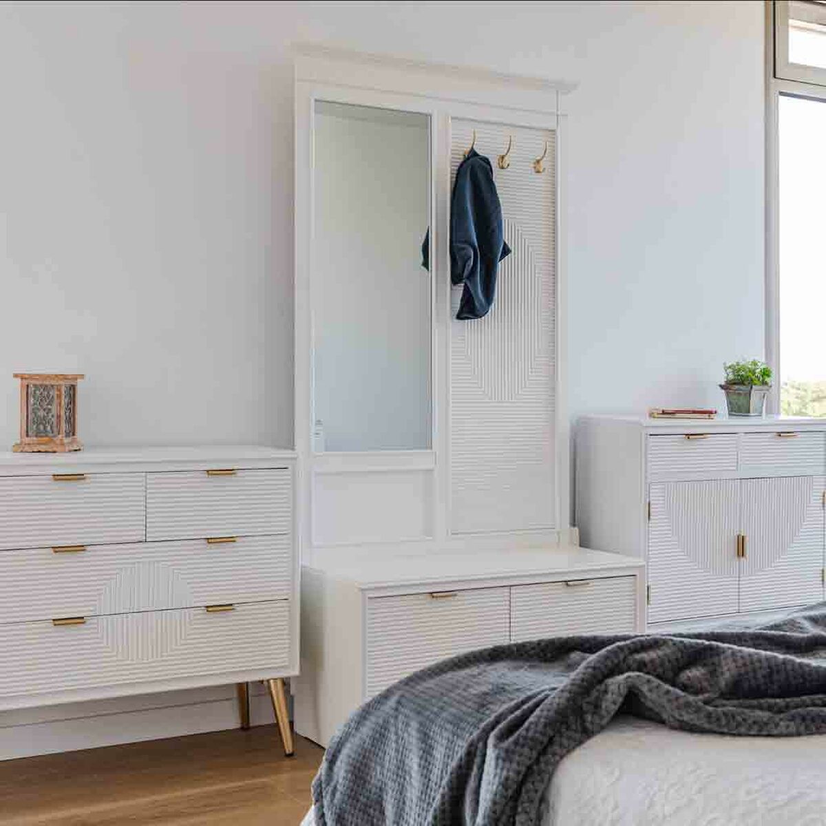 Hallmöbel med 2 lådor Alexandra House Living Gyllene 7 x 190 x 95 cm - 2