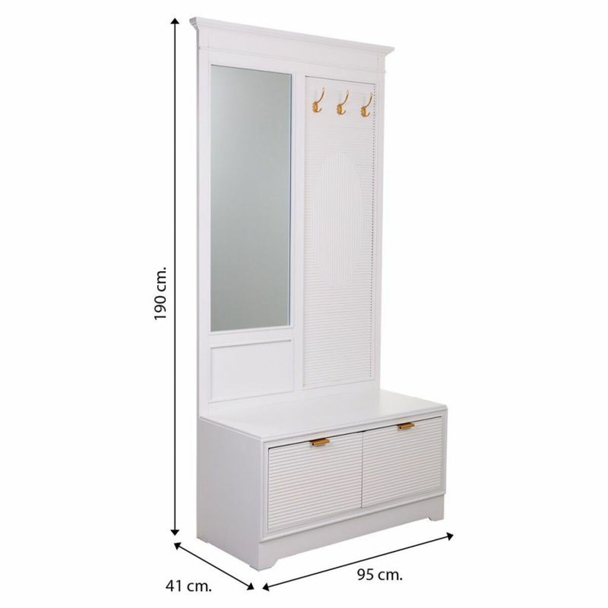 Hallmöbel med 2 lådor Alexandra House Living Gyllene 7 x 190 x 95 cm - 8