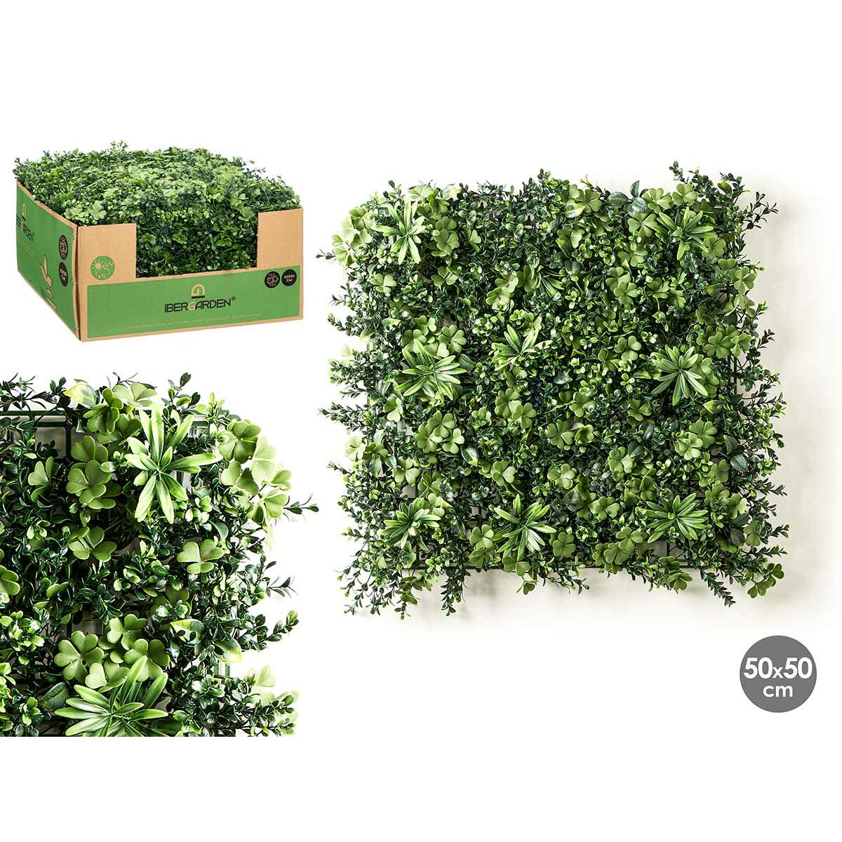 Vertikalt trädgård Ibergarden Grön Plast Blad 50 x 50 cm (10 antal) - 2