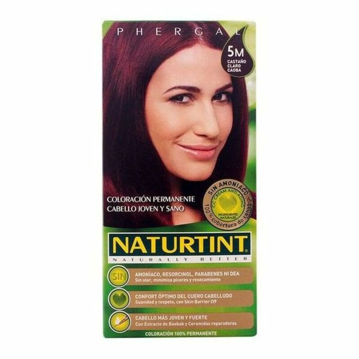 Färg utan ammoniak Naturtint Naturtint M Ljus mahognybrun Nº 5m Castano Claro Caoba Nº 5m-Castano Claro Caoba 170 ml