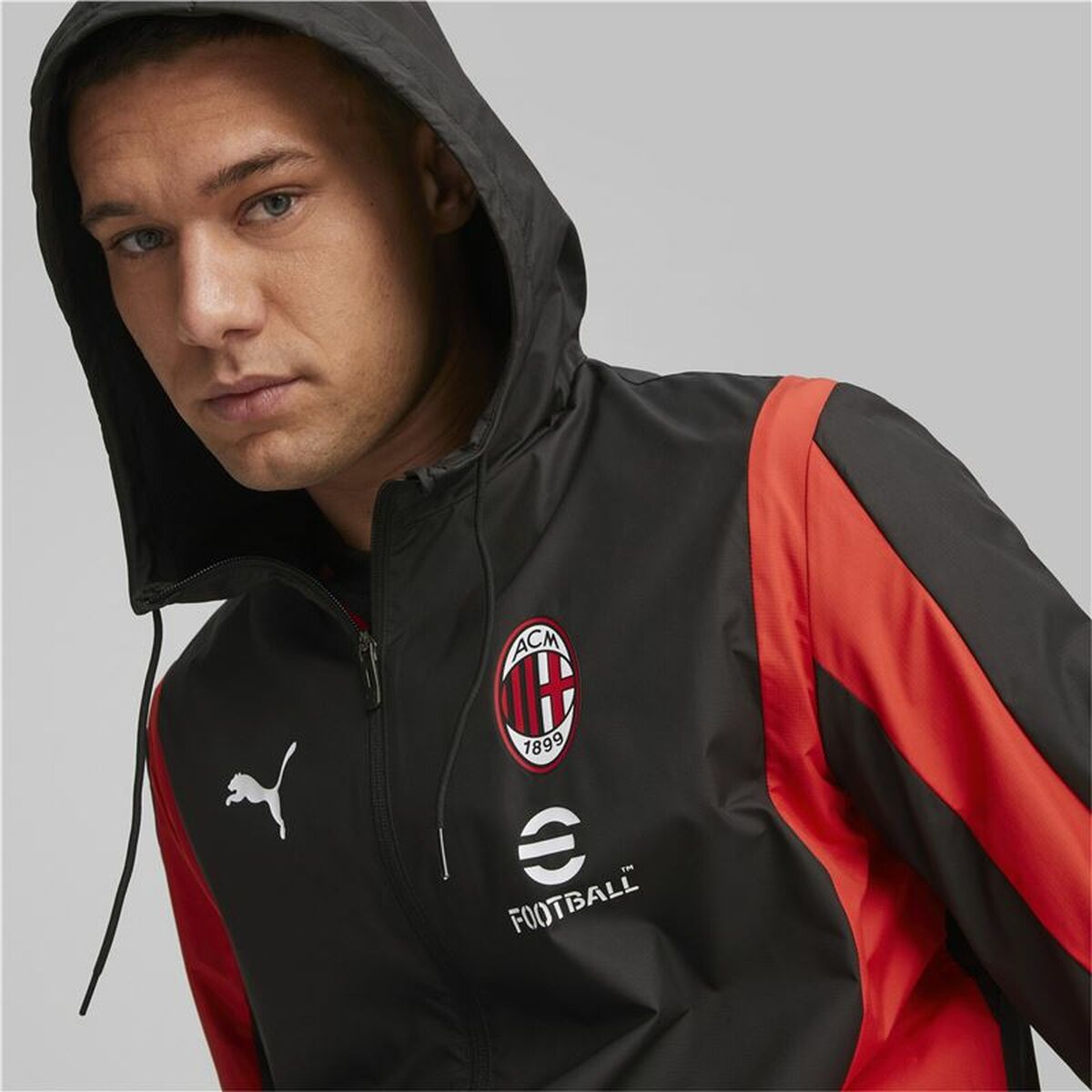Träningsjacka Herr Puma Ac Milan Prematch Svart Röd - 4