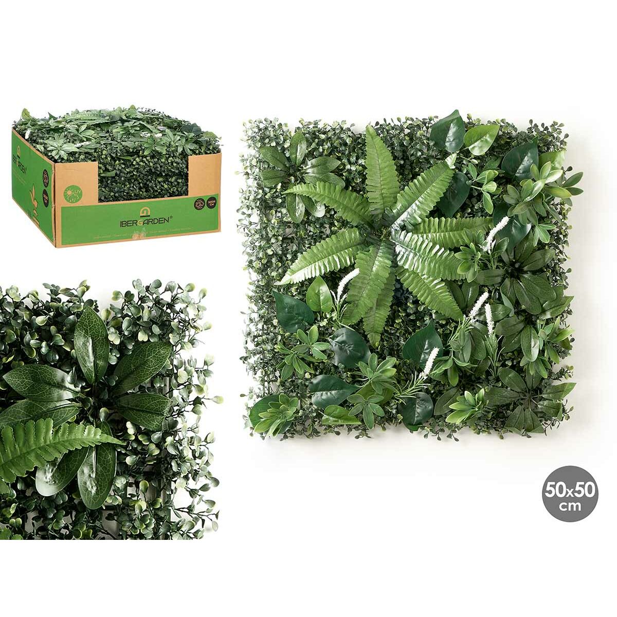 Vertikalt trädgård Ibergarden Vit Grön Plast Ormbunke 50 x 50 cm (10 antal) - 2