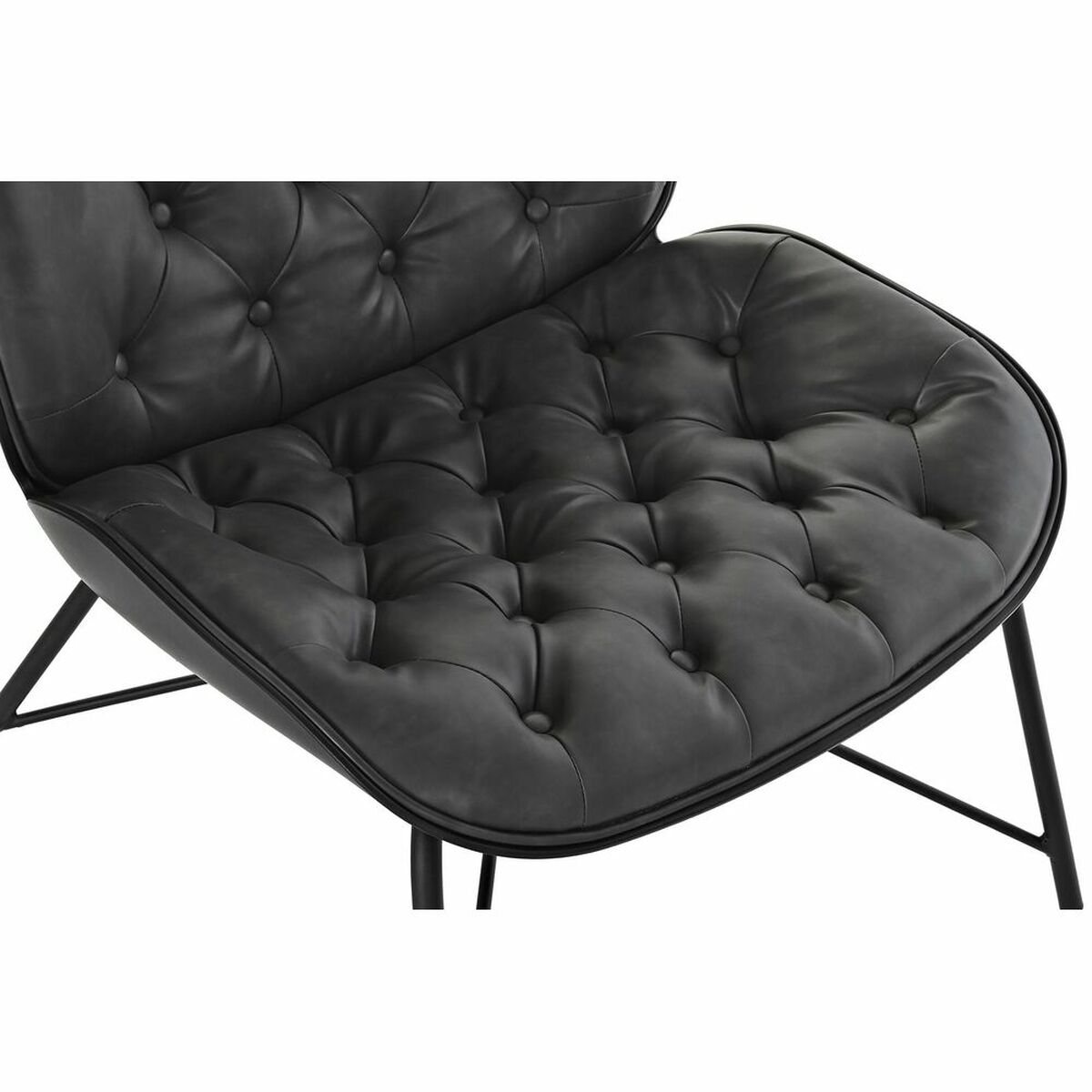 Fåtölj DKD Home Decor Svart Mörkgrå Metall 69 x 76 x 85 cm - 9