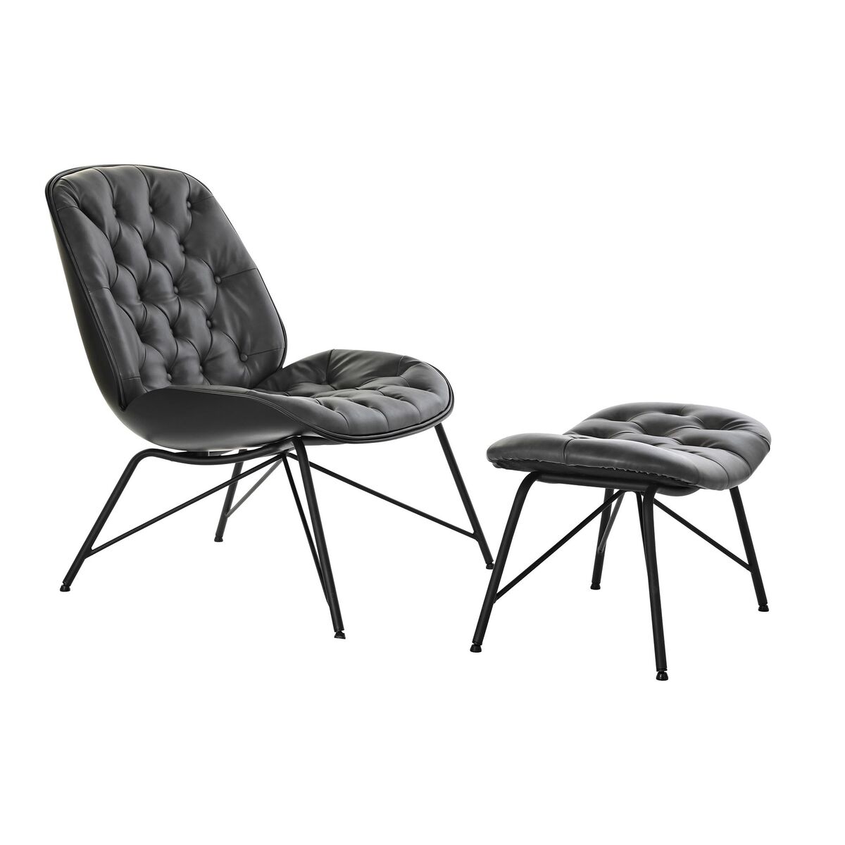Fåtölj DKD Home Decor Svart Mörkgrå Metall 69 x 76 x 85 cm