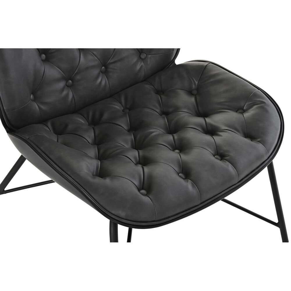 Fåtölj DKD Home Decor Svart Mörkgrå Metall 69 x 76 x 85 cm - 2