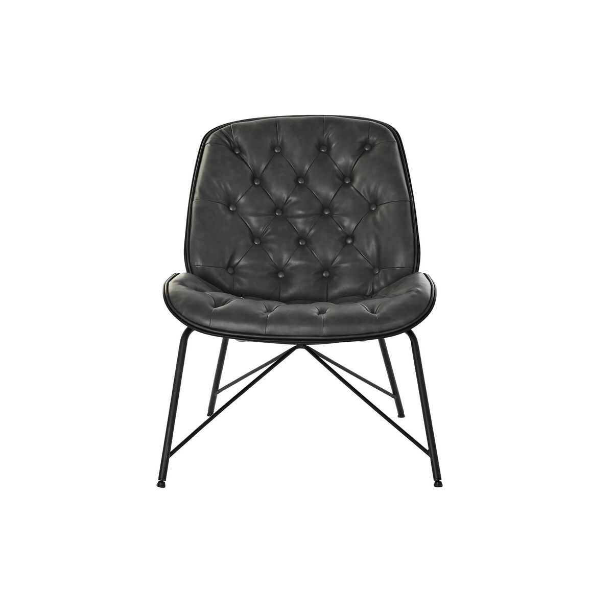 Fåtölj DKD Home Decor Svart Mörkgrå Metall 69 x 76 x 85 cm - 7