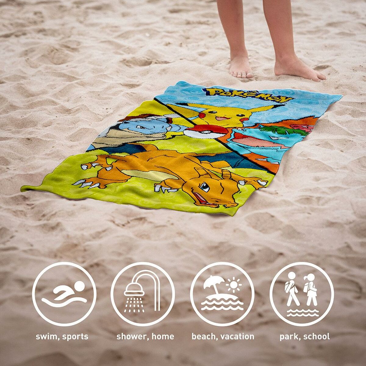 Strandbadduk Pokémon Multicolour 70 x 140 cm - 4