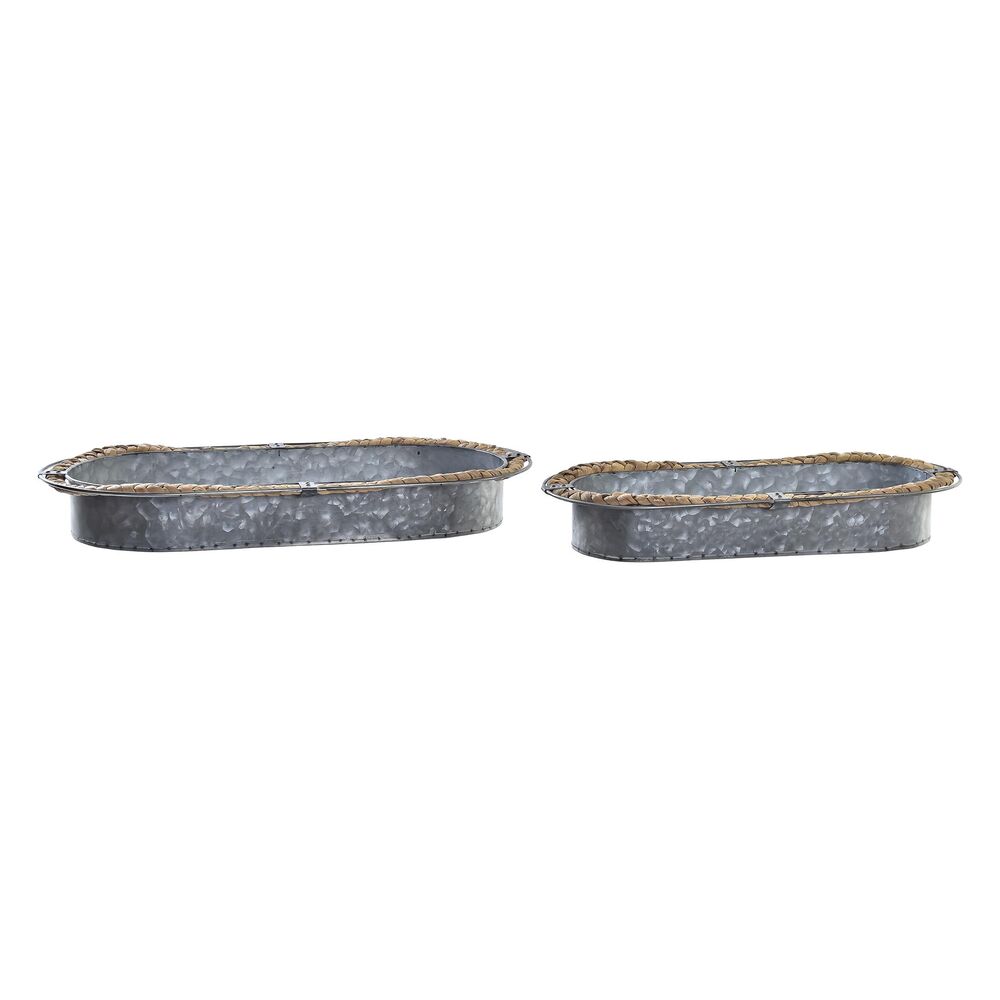 Bordsdekoration DKD Home Decor Brun Grå Järn 51 x 26 x 7 cm (2 antal)