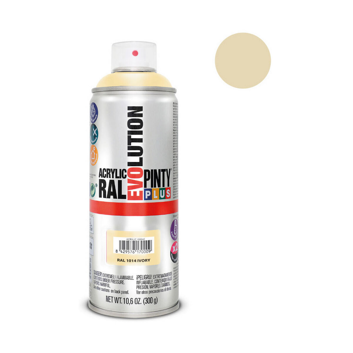 Sprejfärg Pintyplus Evolution RAL 1014 400 ml Elfenben - 4
