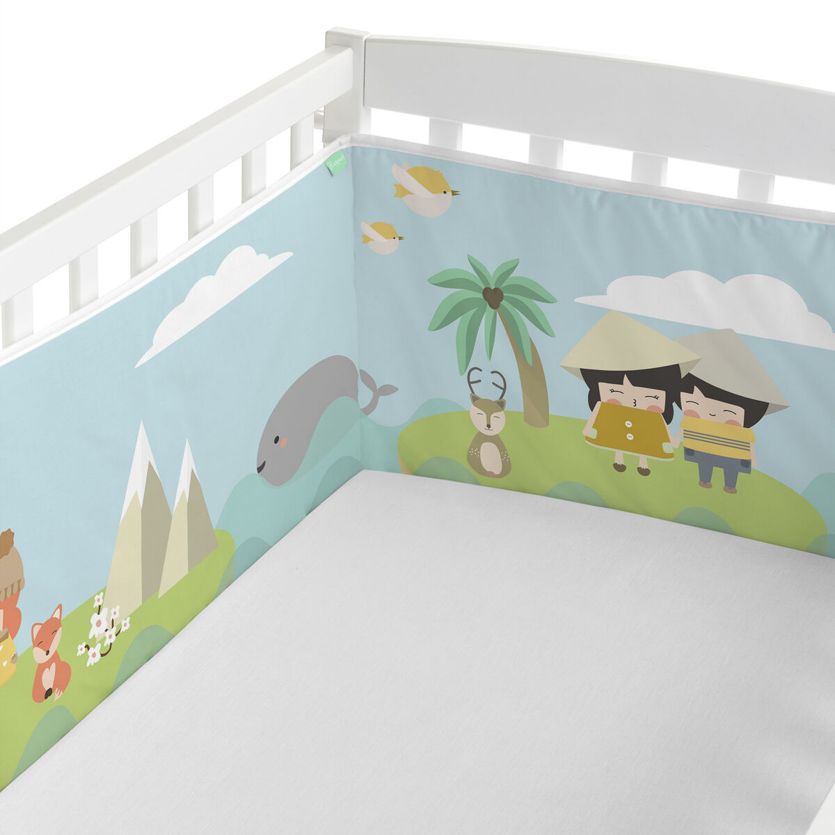 Skydd till spjälsäng HappyFriday Happynois World map Multicolour 210 x 40 cm - 2