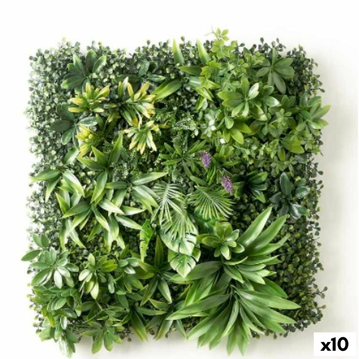 Vertikalt trädgård Ibergarden Gul Grön Purpur Plast Blad 50 x 50 cm (10 antal)