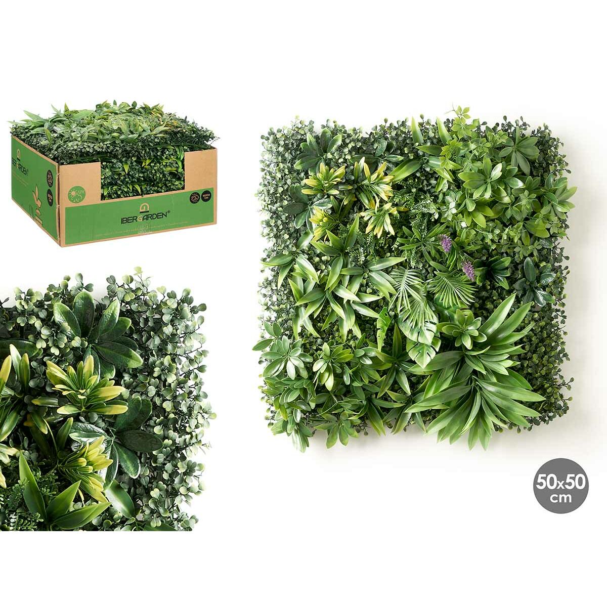 Vertikalt trädgård Ibergarden Gul Grön Purpur Plast Blad 50 x 50 cm (10 antal) - 2