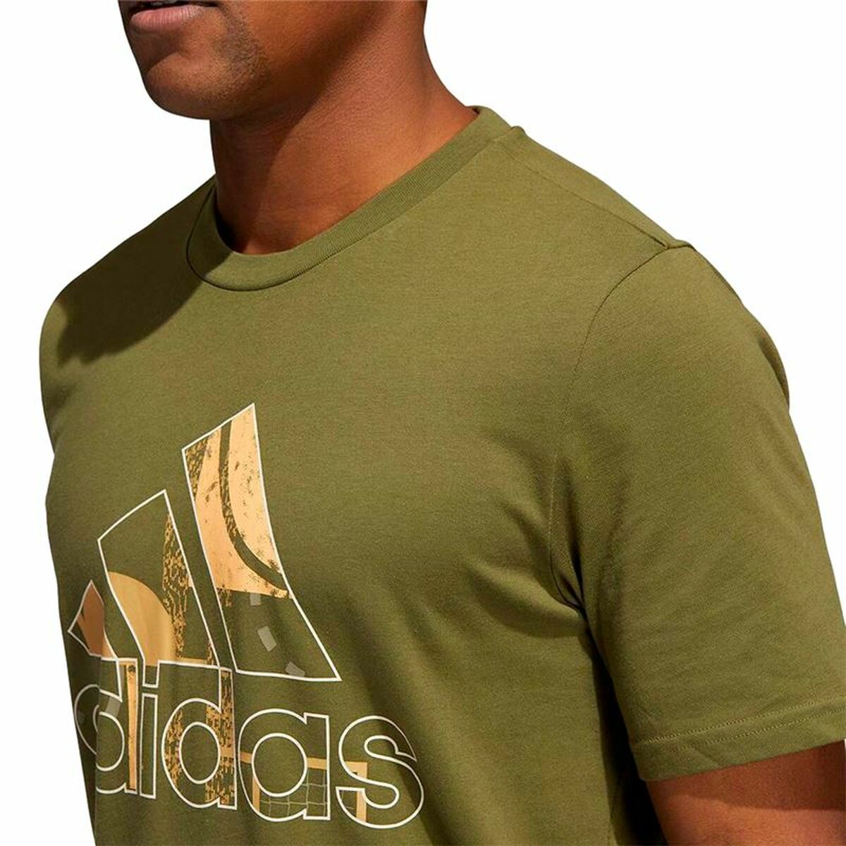T-shirt med kortärm Herr Adidas Art Bos Graphic Oliv - 3