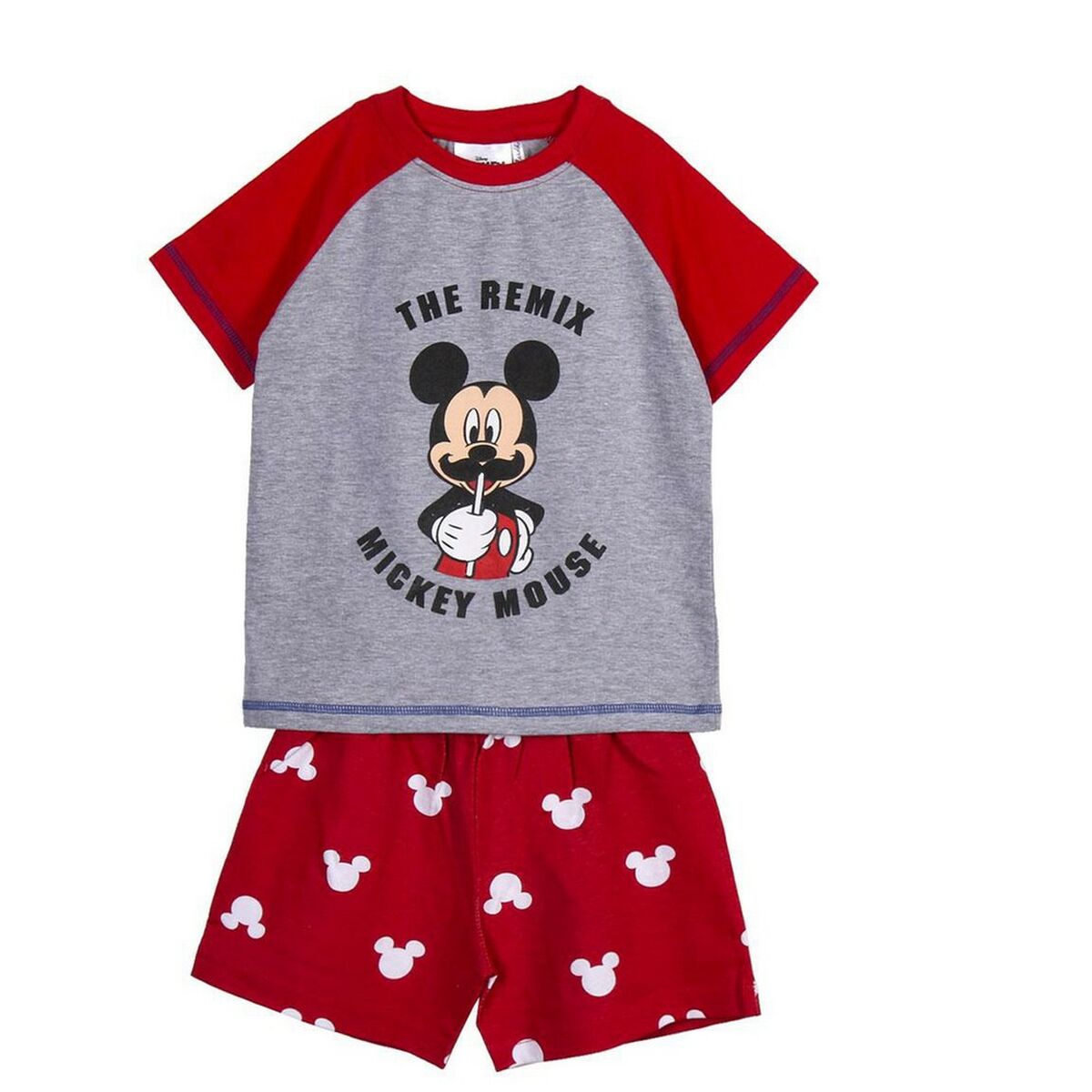 Sommarpyjamas Mickey Mouse Röd Grå - 7