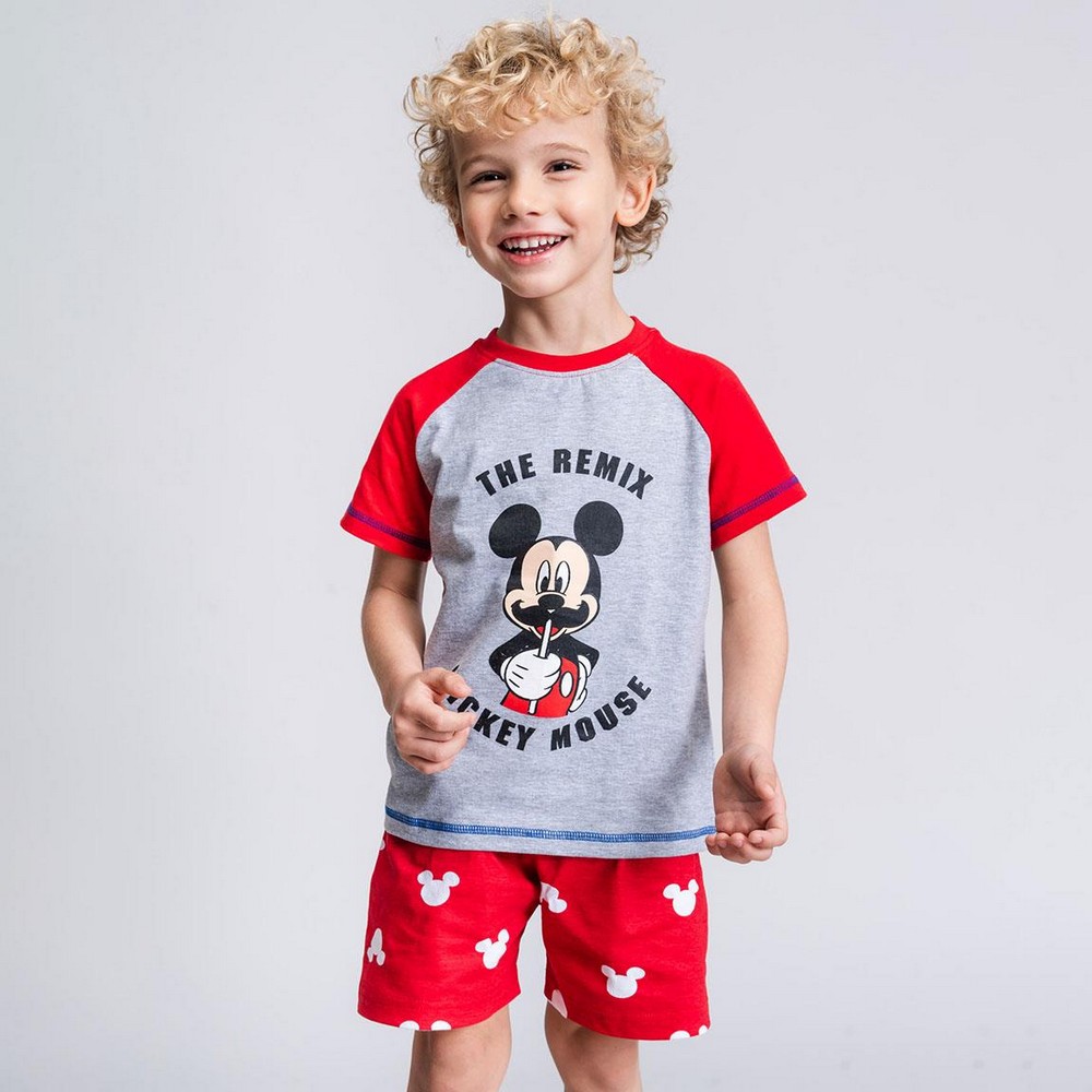 Sommarpyjamas Mickey Mouse Röd Grå - 4