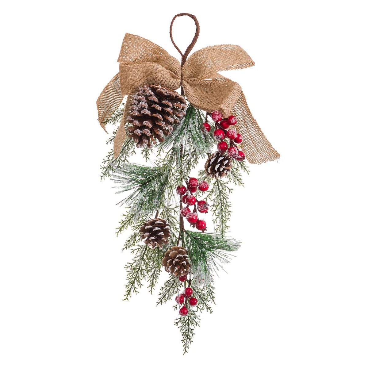 Dörrhängare Jul Vit Röd Grön Naturell Rattan Plast 55 cm - 5