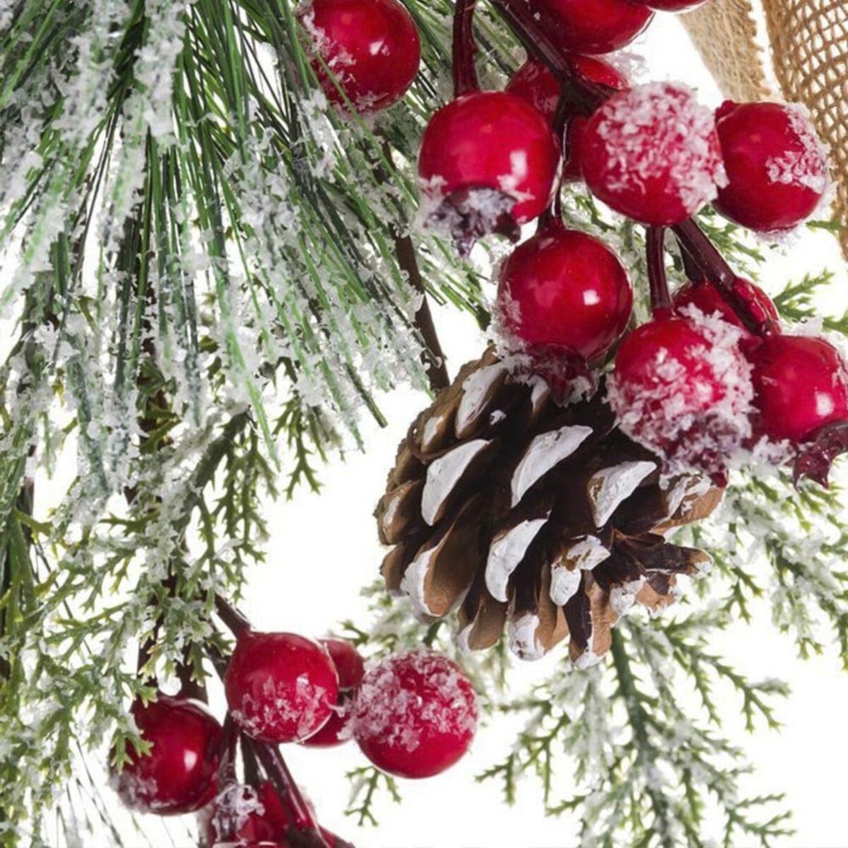 Dörrhängare Jul Vit Röd Grön Naturell Rattan Plast 55 cm - 4