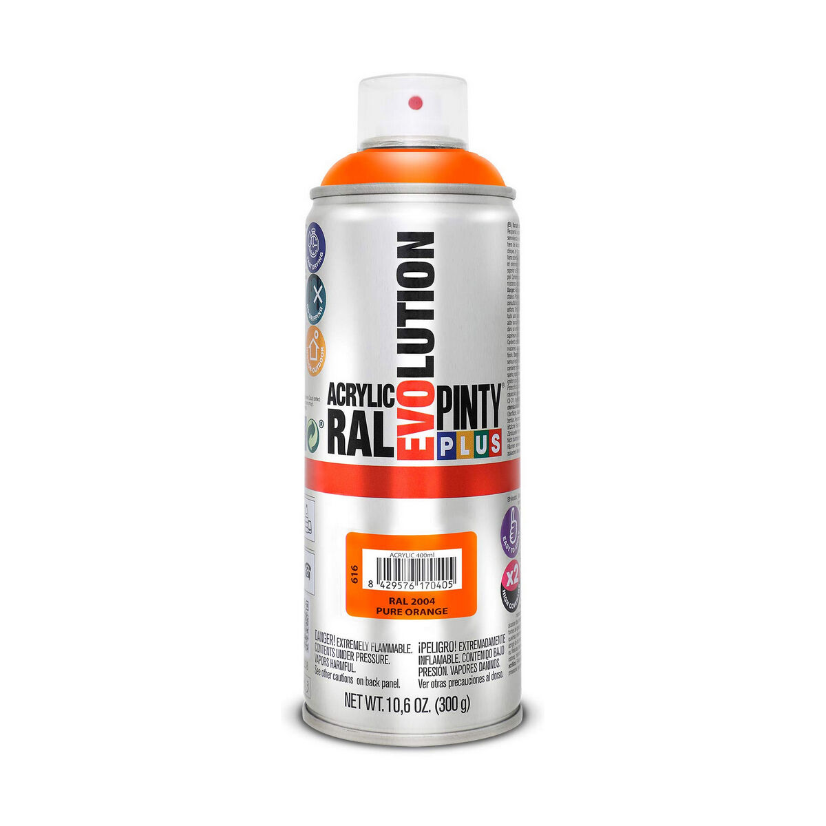 Sprejfärg Pintyplus Evolution RAL 2004 400 ml Pure Orange - 3