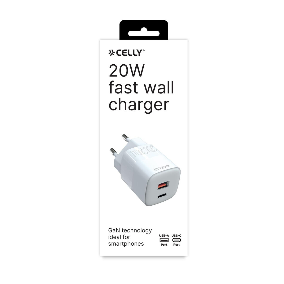 Väggladdare Celly TC2USBUSBC20EVO Vit 20 W - 3