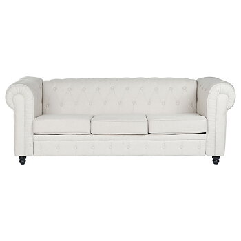Soffa DKD Home Decor Vit Brun Kräm Trä 209 x 84 x 76 cm