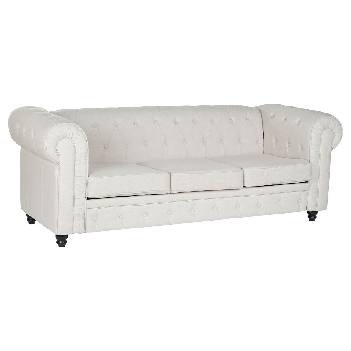 Soffa DKD Home Decor Vit Brun Kräm Trä 209 x 84 x 76 cm - 5