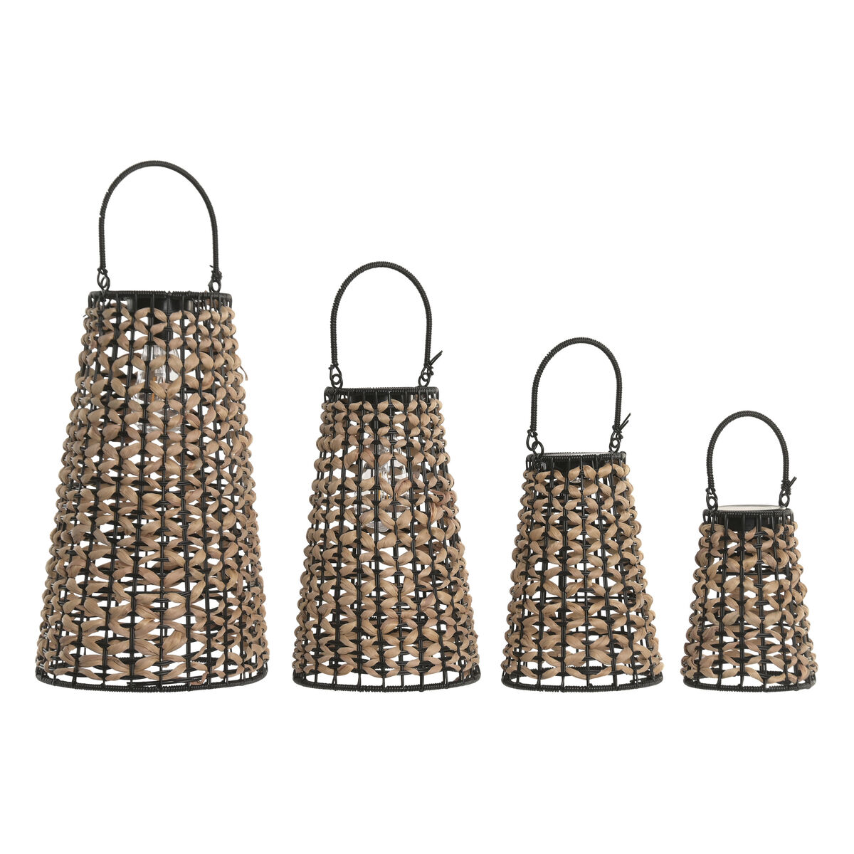 Solcellslampa Home ESPRIT Brun Svart 24 x 24 x 44 cm (4)