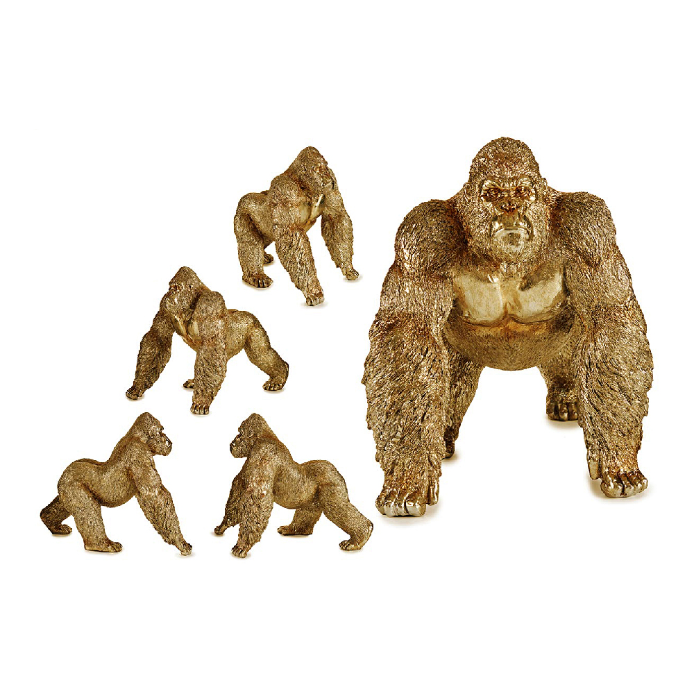 Prydnadsfigur Gift Decor Gyllene Gorilla 30 x 35 x 44 cm