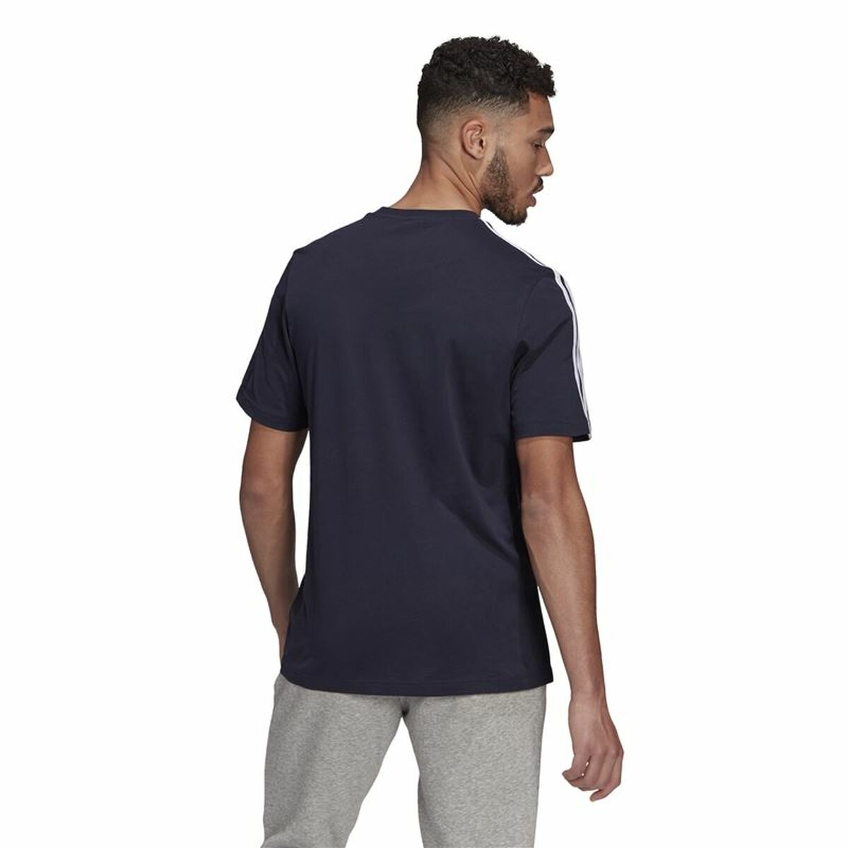 T-shirt med kortärm Herr Essentials 3 bandas Adidas Legend Ink Blå Mörkblå - 10
